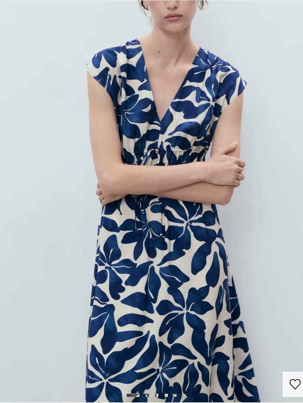 Mango Blue and White Print Maxi Dress - Picture 4 of 7